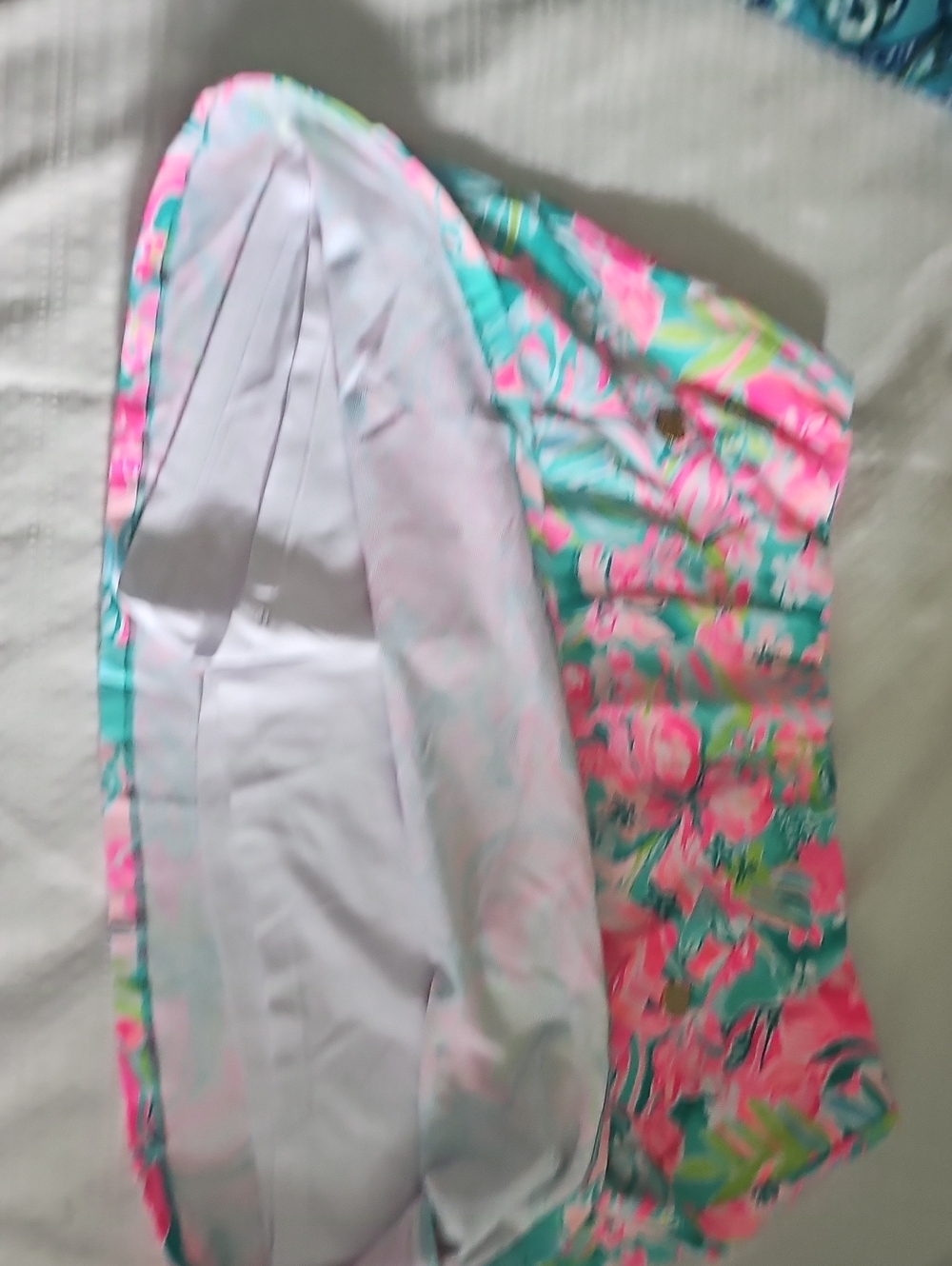 Lilly Pulitzer Pink & Teal Floral Skirt - Picture 4 of 5